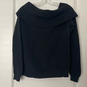 Lovers & Friends Black Chunky Off-Shoulder Sweater